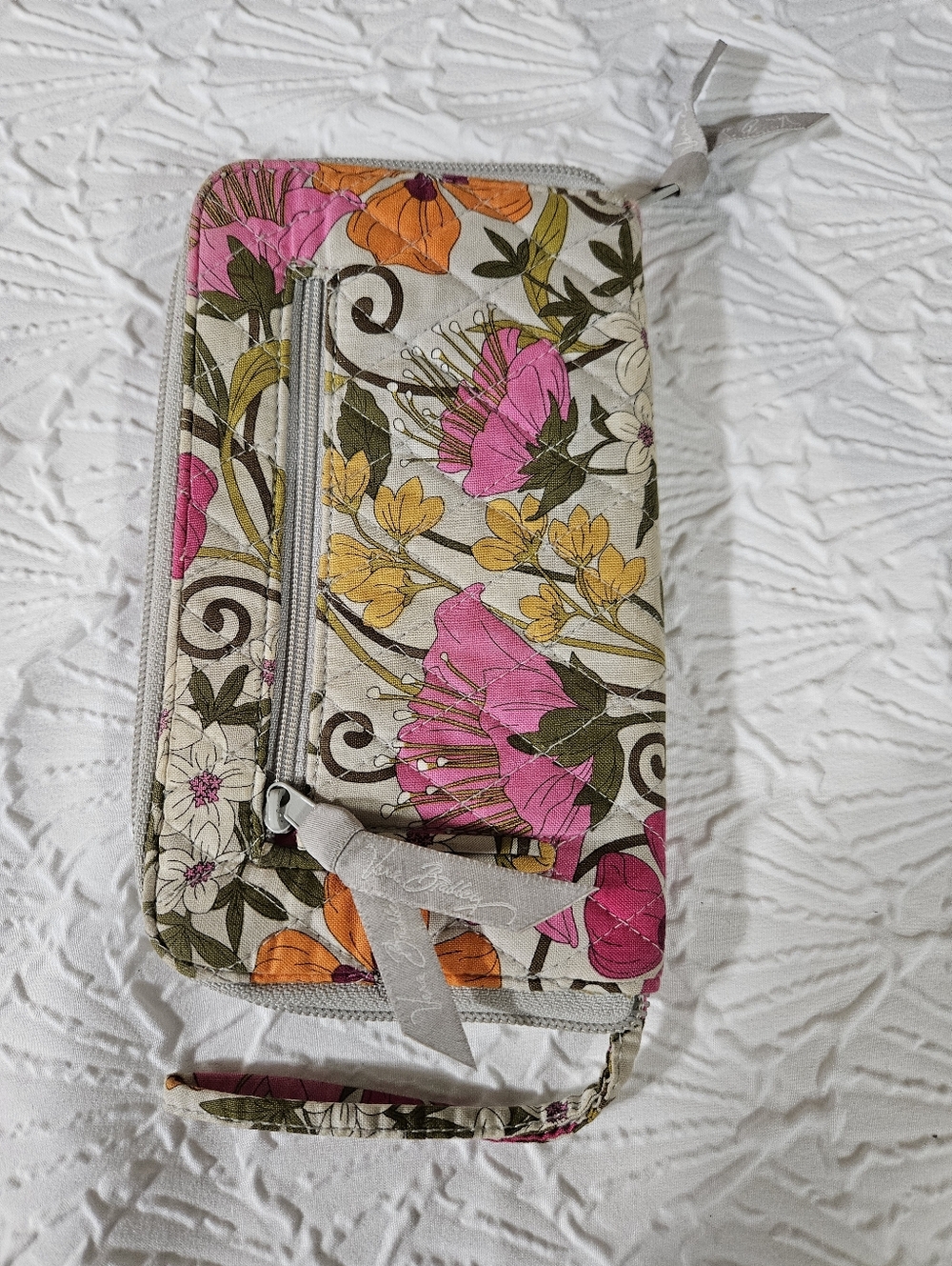 Vera Bradley Floral Zip Around Wallet - Pink & Orange Flowers - Picture 4 of 4